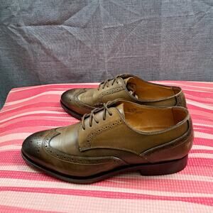 Suitsupply Brown Brogue Size 40 / US 7 , Men Cap Toe Derby Shoes, Made In Italy